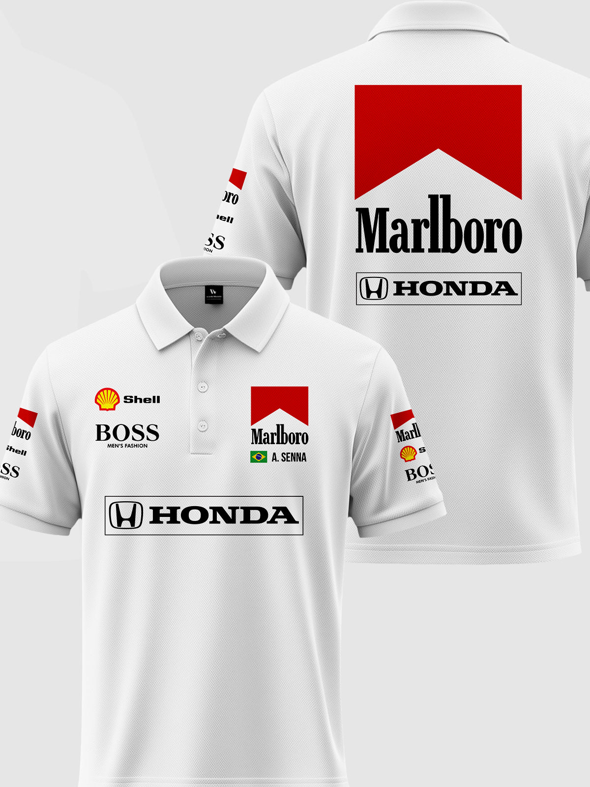 Ayrton Senna Polo AS-PM-002 Bela 3XL